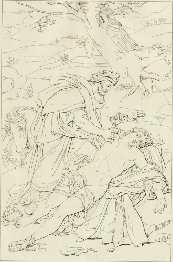 An illustration from Annales du musée et de l'école moderne des beaux-arts : recueil de gravures au trait, d'après les principaux ouvrages de peinture, sculpture, ou projets d'architecture, qui, chaque année, ont remporté le prix, soit aux écoles spéciales, soit aux concours nationaux : les productions des artistes en tous genres, qui, aux différentes expositions, ont été citées avec éloges : les morceaux les plus estimés ou inédits de la galerie de peinture : la suite complète de celle des antiques : édifices anciens et modernes, etc., 1800, leaf 60