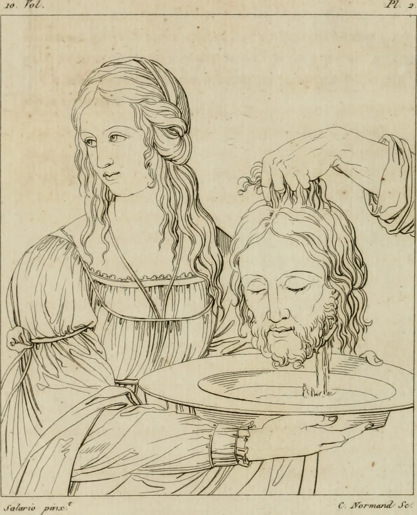 An illustration from Annales du musée et de l'école moderne des beaux-arts : recueil de gravures au trait, d'après les principaux ouvrages de peinture, sculpture, ou projets d'architecture, qui, chaque année, ont remporté le prix, soit aux écoles spéciales, soit aux concours nationaux : les productions des artistes en tous genres, qui, aux différentes expositions, ont été citées avec éloges : les morceaux les plus estimés ou inédits de la galerie de peinture : la suite complète de celle des antiques : édifices anciens et modernes, etc., 1800, leaf 17
