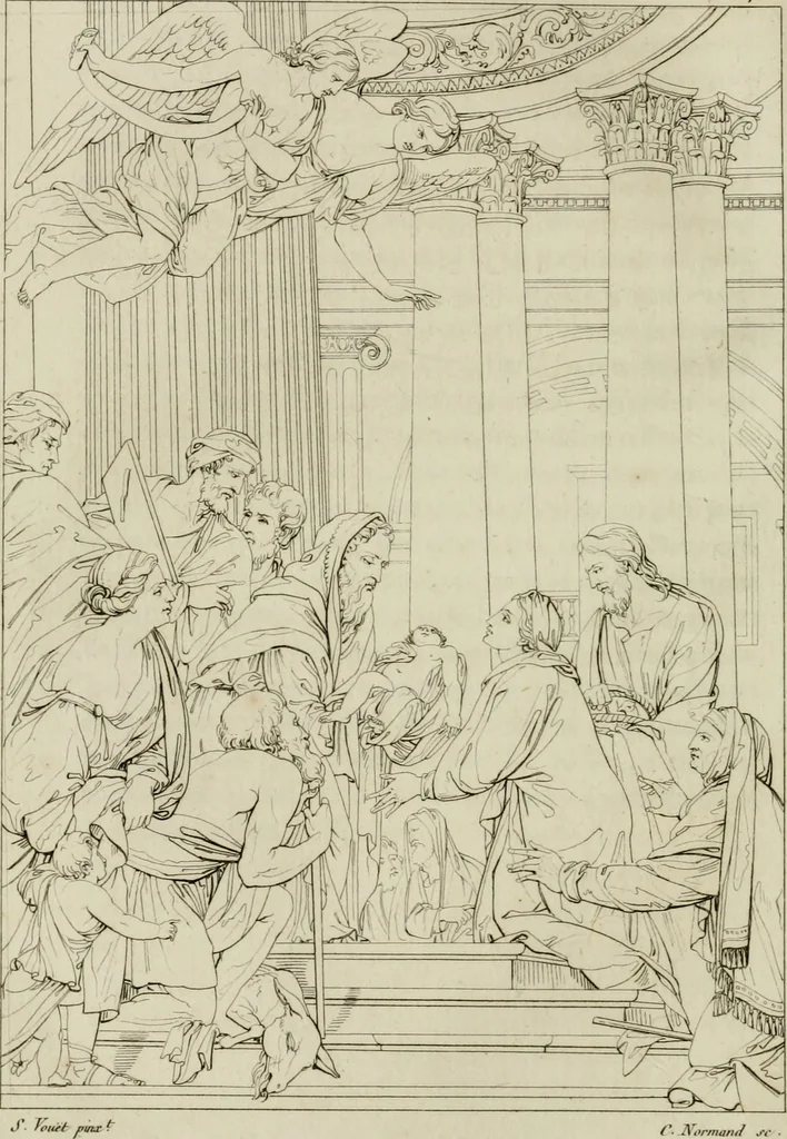 An illustration from Annales du musée et de l'école moderne des beaux-arts : recueil de gravures au trait, d'après les principaux ouvrages de peinture, sculpture, ou projets d'architecture, qui, chaque année, ont remporté le prix, soit aux écoles spéciales, soit aux concours nationaux : les productions des artistes en tous genres, qui, aux différentes expositions, ont été citées avec éloges : les morceaux les plus estimés ou inédits de la galerie de peinture : la suite complète de celle des antiques : édifices anciens et modernes, etc., 1800, leaf 189