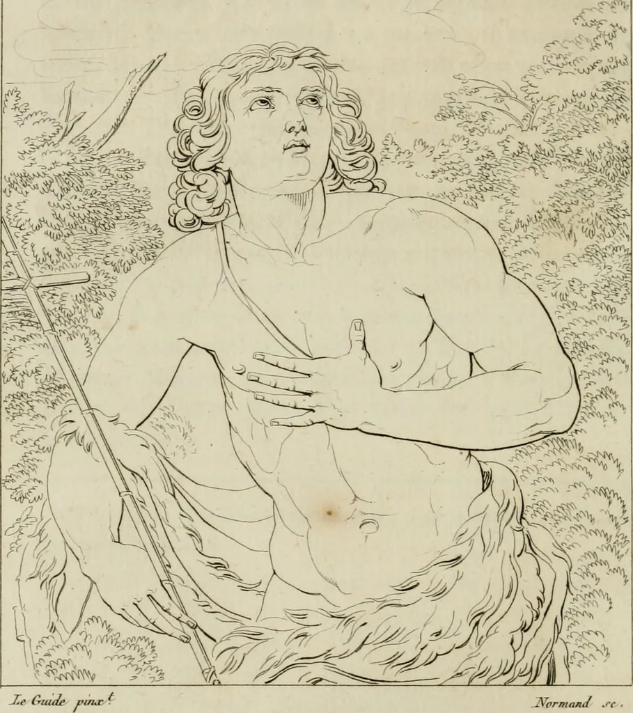 An illustration from Annales du musée et de l'école moderne des beaux-arts : recueil de gravures au trait, d'après les principaux ouvrages de peinture, sculpture, ou projets d'architecture, qui, chaque année, ont remporté le prix, soit aux écoles spéciales, soit aux concours nationaux : les productions des artistes en tous genres, qui, aux différentes expositions, ont été citées avec éloges : les morceaux les plus estimés ou inédits de la galerie de peinture : la suite complète de celle des antiques : édifices anciens et modernes, etc., 1800, leaf 245