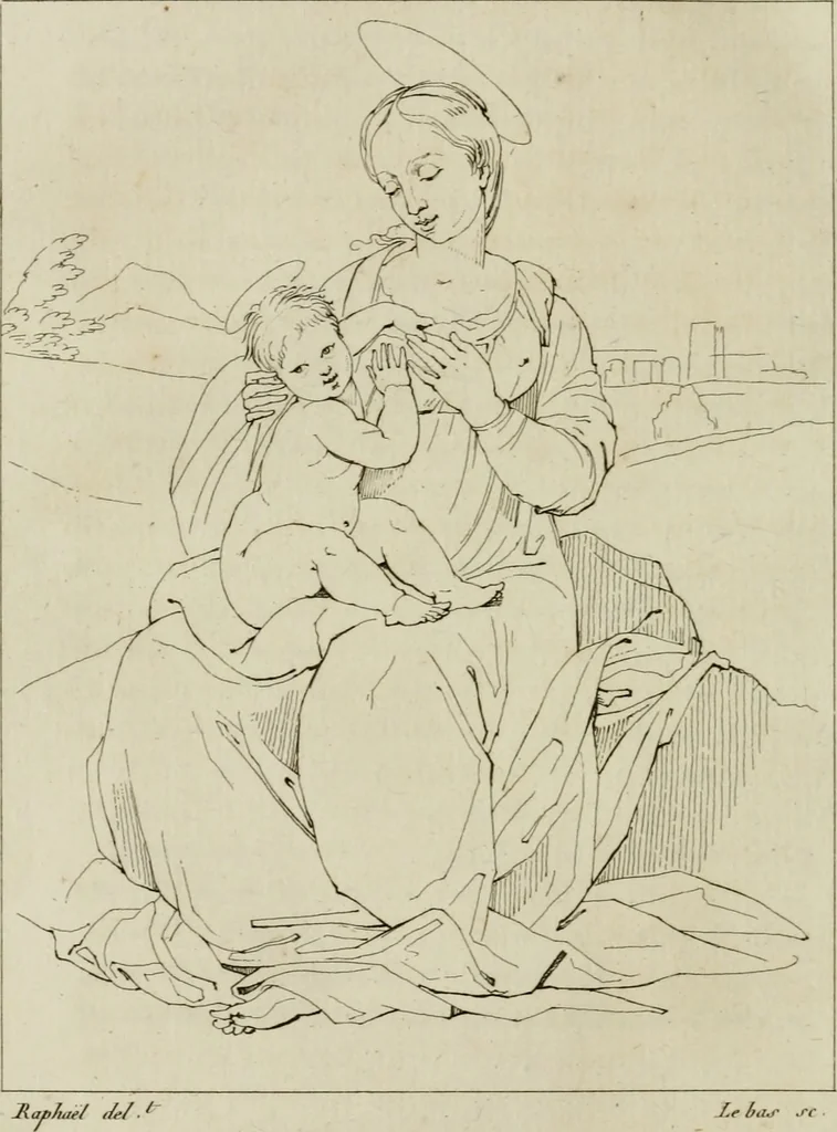 An illustration from Annales du musée et de l'école moderne des beaux-arts : recueil de gravures au trait, d'après les principaux ouvrages de peinture, sculpture, ou projets d'architecture, qui, chaque année, ont remporté le prix, soit aux écoles spéciales, soit aux concours nationaux : les productions des artistes en tous genres, qui, aux différentes expositions, ont été citées avec éloges : les morceaux les plus estimés ou inédits de la galerie de peinture : la suite complète de celle des antiques : édifices anciens et modernes, etc., 1800, leaf 253