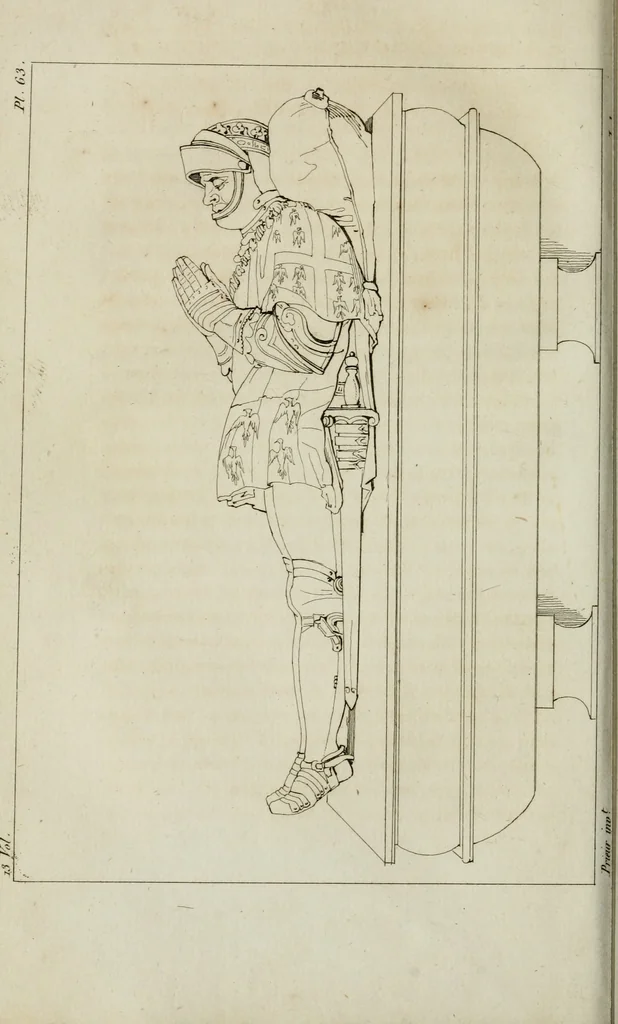 An illustration from Annales du musée et de l'école moderne des beaux-arts : recueil de gravures au trait, d'après les principaux ouvrages de peinture, sculpture, ou projets d'architecture, qui, chaque année, ont remporté le prix, soit aux écoles spéciales, soit aux concours nationaux : les productions des artistes en tous genres, qui, aux différentes expositions, ont été citées avec éloges : les morceaux les plus estimés ou inédits de la galerie de peinture : la suite complète de celle des antiques : édifices anciens et modernes, etc., 1800, leaf 257