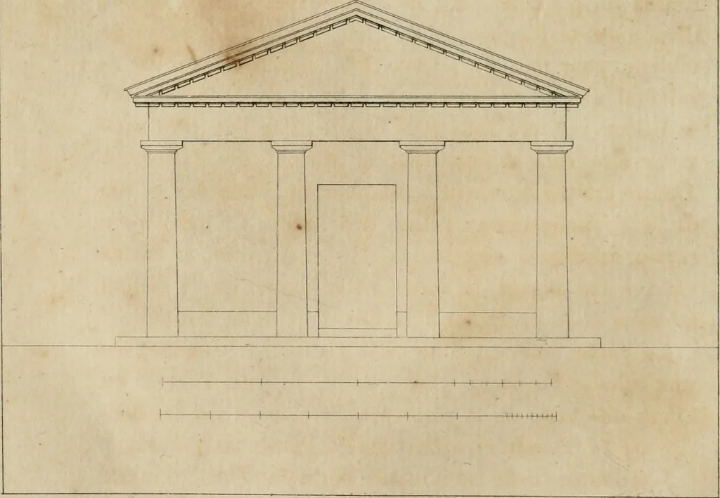 An illustration from Annales du musée et de l'école moderne des beaux-arts : recueil de gravures au trait, d'après les principaux ouvrages de peinture, sculpture, ou projets d'architecture, qui, chaque année, ont remporté le prix, soit aux écoles spéciales, soit aux concours nationaux : les productions des artistes en tous genres, qui, aux différentes expositions, ont été citées avec éloges : les morceaux les plus estimés ou inédits de la galerie de peinture : la suite complète de celle des antiques : édifices anciens et modernes, etc., 1800, leaf 53