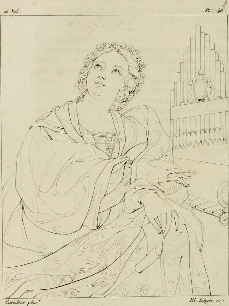 An illustration from Annales du musée et de l'école moderne des beaux-arts : recueil de gravures au trait, d'après les principaux ouvrages de peinture, sculpture, ou projets d'architecture, qui, chaque année, ont remporté le prix, soit aux écoles spéciales, soit aux concours nationaux : les productions des artistes en tous genres, qui, aux différentes expositions, ont été citées avec éloges : les morceaux les plus estimés ou inédits de la galerie de peinture : la suite complète de celle des antiques : édifices anciens et modernes, etc., 1800, leaf 177