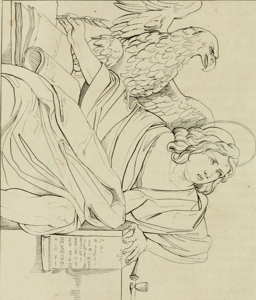 An illustration from Annales du musée et de l'école moderne des beaux-arts : recueil de gravures au trait, d'après les principaux ouvrages de peinture, sculpture, ou projets d'architecture, qui, chaque année, ont remporté le prix, soit aux écoles spéciales, soit aux concours nationaux : les productions des artistes en tous genres, qui, aux différentes expositions, ont été citées avec éloges : les morceaux les plus estimés ou inédits de la galerie de peinture : la suite complète de celle des antiques : édifices anciens et modernes, etc., 1800, leaf 197