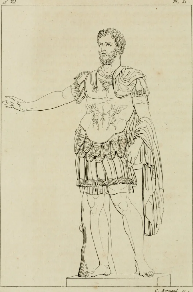 An illustration from Annales du musée et de l'école moderne des beaux-arts : recueil de gravures au trait, d'après les principaux ouvrages de peinture, sculpture, ou projets d'architecture, qui, chaque année, ont remporté le prix, soit aux écoles spéciales, soit aux concours nationaux : les productions des artistes en tous genres, qui, aux différentes expositions, ont été citées avec éloges : les morceaux les plus estimés ou inédits de la galerie de peinture : la suite complète de celle des antiques : édifices anciens et modernes, etc., 1800, leaf 201