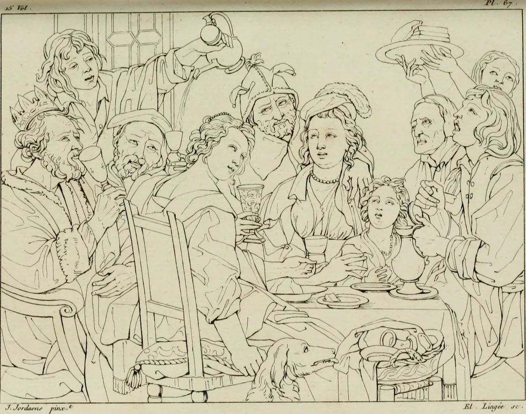 An illustration from Annales du musée et de l'école moderne des beaux-arts : recueil de gravures au trait, d'après les principaux ouvrages de peinture, sculpture, ou projets d'architecture, qui, chaque année, ont remporté le prix, soit aux écoles spéciales, soit aux concours nationaux : les productions des artistes en tous genres, qui, aux différentes expositions, ont été citées avec éloges : les morceaux les plus estimés ou inédits de la galerie de peinture : la suite complète de celle des antiques : édifices anciens et modernes, etc., 1800, leaf 261
