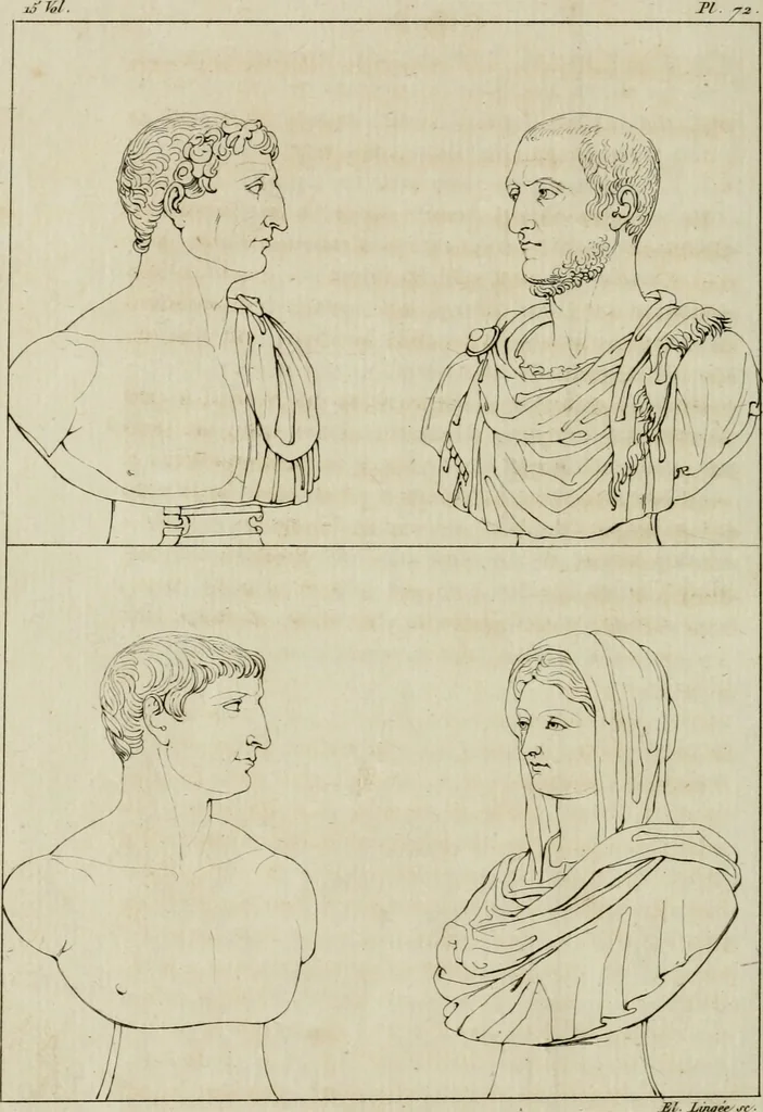 An illustration from Annales du musée et de l'école moderne des beaux-arts : recueil de gravures au trait, d'après les principaux ouvrages de peinture, sculpture, ou projets d'architecture, qui, chaque année, ont remporté le prix, soit aux écoles spéciales, soit aux concours nationaux : les productions des artistes en tous genres, qui, aux différentes expositions, ont été citées avec éloges : les morceaux les plus estimés ou inédits de la galerie de peinture : la suite complète de celle des antiques : édifices anciens et modernes, etc., 1800, leaf 281
