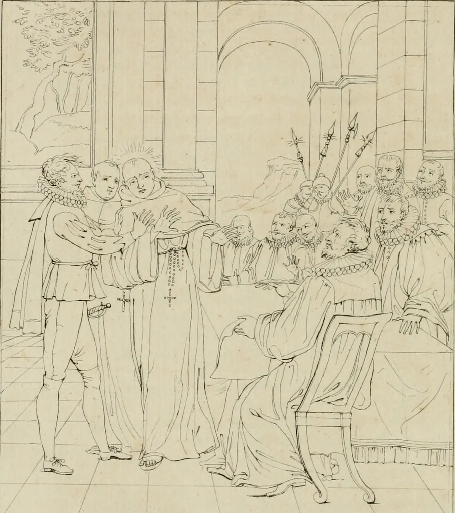 An illustration from Annales du musée et de l'école moderne des beaux-arts : recueil de gravures au trait, d'après les principaux ouvrages de peinture, sculpture, ou projets d'architecture, qui, chaque année, ont remporté le prix, soit aux écoles spéciales, soit aux concours nationaux : les productions des artistes en tous genres, qui, aux différentes expositions, ont été citées avec éloges : les morceaux les plus estimés ou inédits de la galerie de peinture : la suite complète de celle des antiques : édifices anciens et modernes, etc., 1800, leaf 133