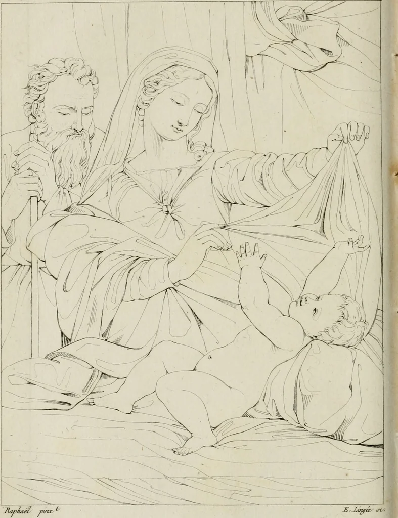 An illustration from Annales du musée et de l'école moderne des beaux-arts : recueil de gravures au trait, d'après les principaux ouvrages de peinture, sculpture, ou projets d'architecture, qui, chaque année, ont remporté le prix, soit aux écoles spéciales, soit aux concours nationaux : les productions des artistes en tous genres, qui, aux différentes expositions, ont été citées avec éloges : les morceaux les plus estimés ou inédits de la galerie de peinture : la suite complète de celle des antiques : édifices anciens et modernes, etc., 1800, leaf 209