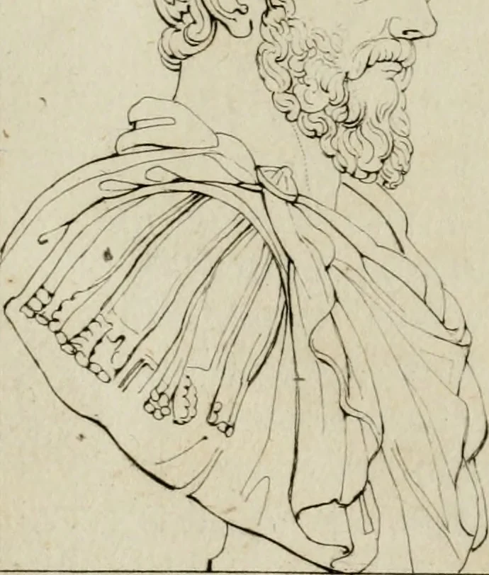 An illustration from Annales du musée et de l'école moderne des beaux-arts : recueil de gravures au trait, d'après les principaux ouvrages de peinture, sculpture, ou projets d'architecture, qui, chaque année, ont remporté le prix, soit aux écoles spéciales, soit aux concours nationaux : les productions des artistes en tous genres, qui, aux différentes expositions, ont été citées avec éloges : les morceaux les plus estimés ou inédits de la galerie de peinture : la suite complète de celle des antiques : édifices anciens et modernes, etc., 1800, leaf 81