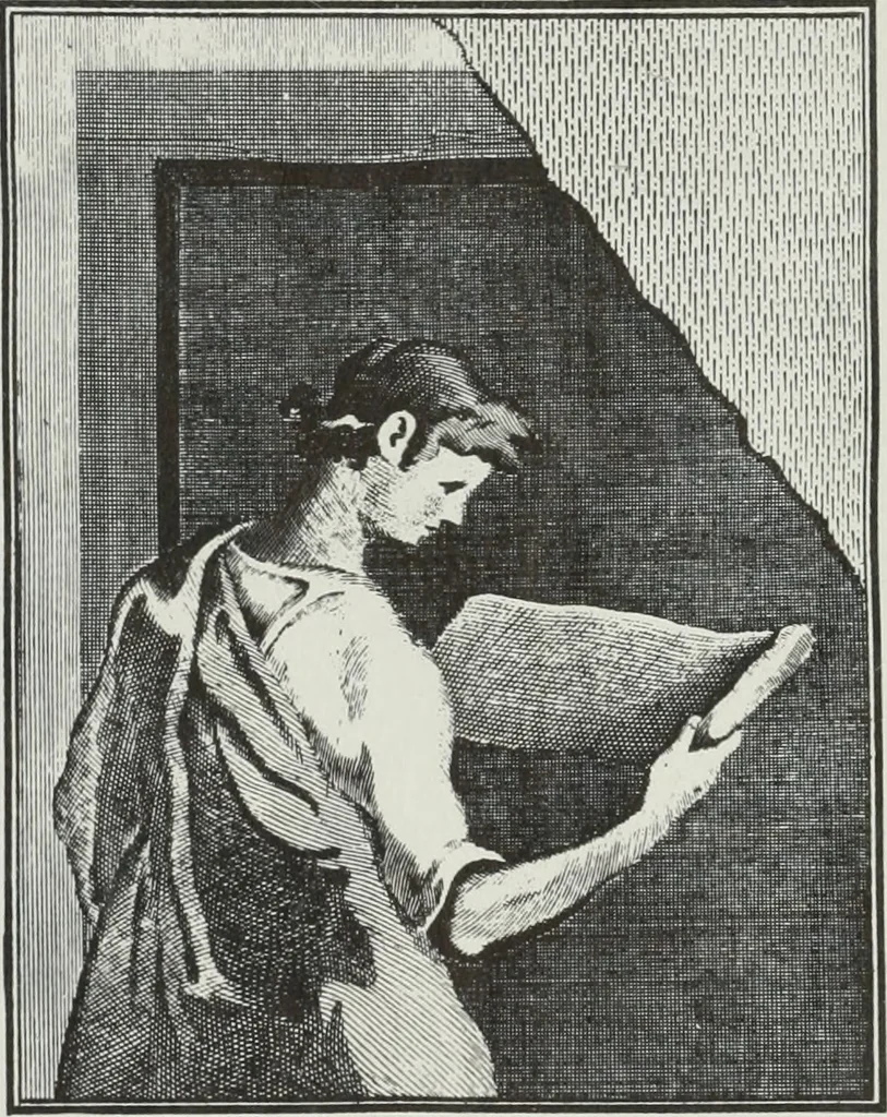 An illustration from Annales du musée et de l'école moderne des beaux-arts : recueil de gravures au trait, d'après les principaux ouvrages de peinture, sculpture, ou projets d'architecture, qui, chaque année, ont remporté le prix, soit aux écoles spéciales, soit aux concours nationaux : les productions des artistes en tous genres, qui, aux différentes expositions, ont été citées avec éloges : les morceaux les plus estimés ou inédits de la galerie de peinture : la suite complète de celle des antiques : édifices anciens et modernes, etc., 1800, leaf 1