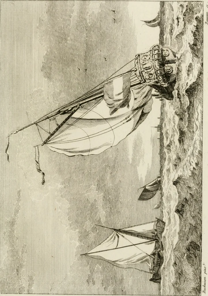 An illustration from Annales du musée et de l'école moderne des beaux-arts : recueil de gravures au trait, d'après les principaux ouvrages de peinture, sculpture, ou projets d'architecture, qui, chaque année, ont remporté le prix, soit aux écoles spéciales, soit aux concours nationaux : les productions des artistes en tous genres, qui, aux différentes expositions, ont été citées avec éloges : les morceaux les plus estimés ou inédits de la galerie de peinture : la suite complète de celle des antiques : édifices anciens et modernes, etc., 1800, leaf 134