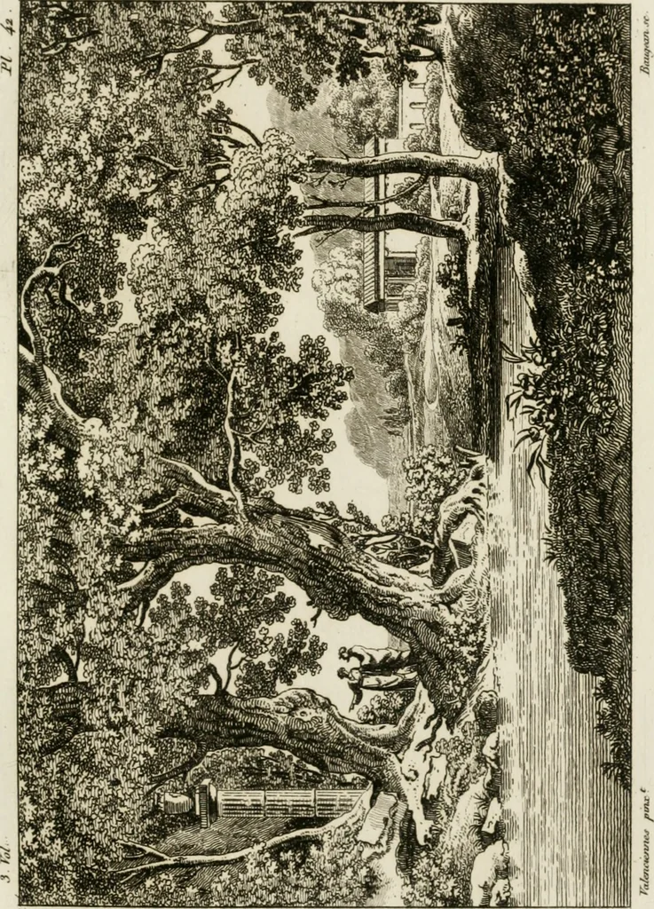 An illustration from Annales du musée et de l'école moderne des beaux-arts : recueil de gravures au trait, d'après les principaux ouvrages de peinture, sculpture, ou projets d'architecture, qui, chaque année, ont remporté le prix, soit aux écoles spéciales, soit aux concours nationaux : les productions des artistes en tous genres, qui, aux différentes expositions, ont été citées avec éloges : les morceaux les plus estimés ou inédits de la galerie de peinture : la suite complète de celle des antiques : édifices anciens et modernes, etc., 1800, leaf 140