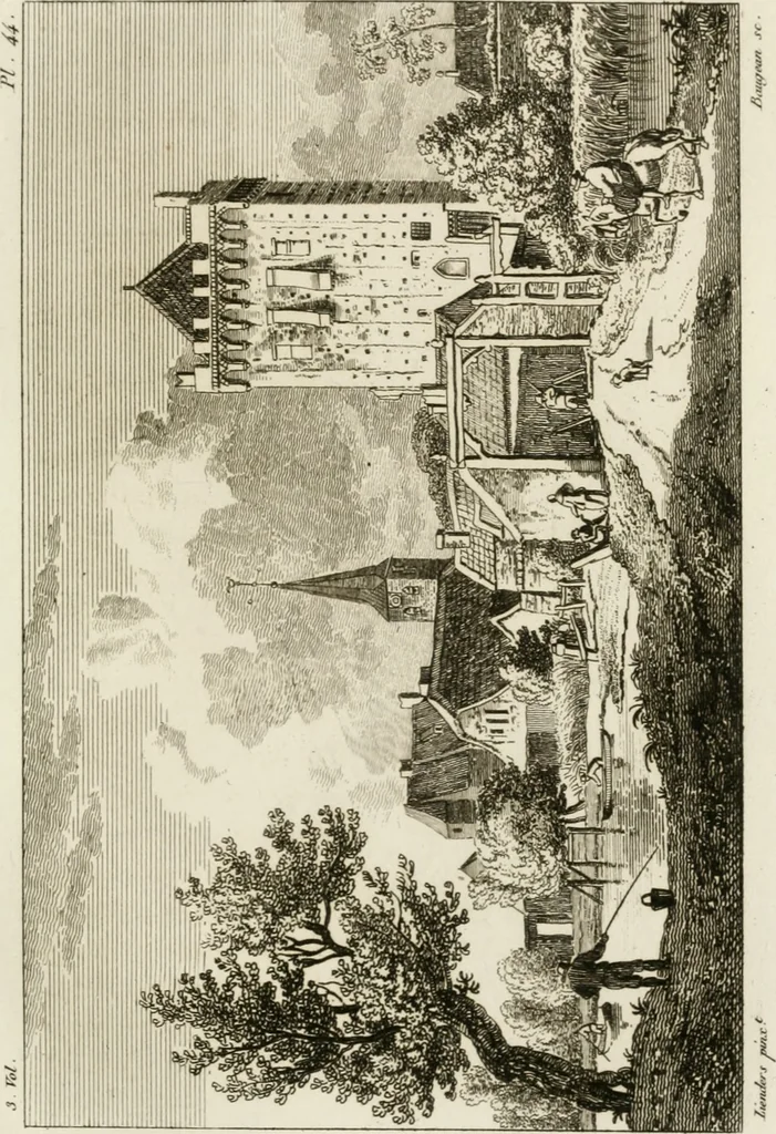 An illustration from Annales du musée et de l'école moderne des beaux-arts : recueil de gravures au trait, d'après les principaux ouvrages de peinture, sculpture, ou projets d'architecture, qui, chaque année, ont remporté le prix, soit aux écoles spéciales, soit aux concours nationaux : les productions des artistes en tous genres, qui, aux différentes expositions, ont été citées avec éloges : les morceaux les plus estimés ou inédits de la galerie de peinture : la suite complète de celle des antiques : édifices anciens et modernes, etc., 1800, leaf 146