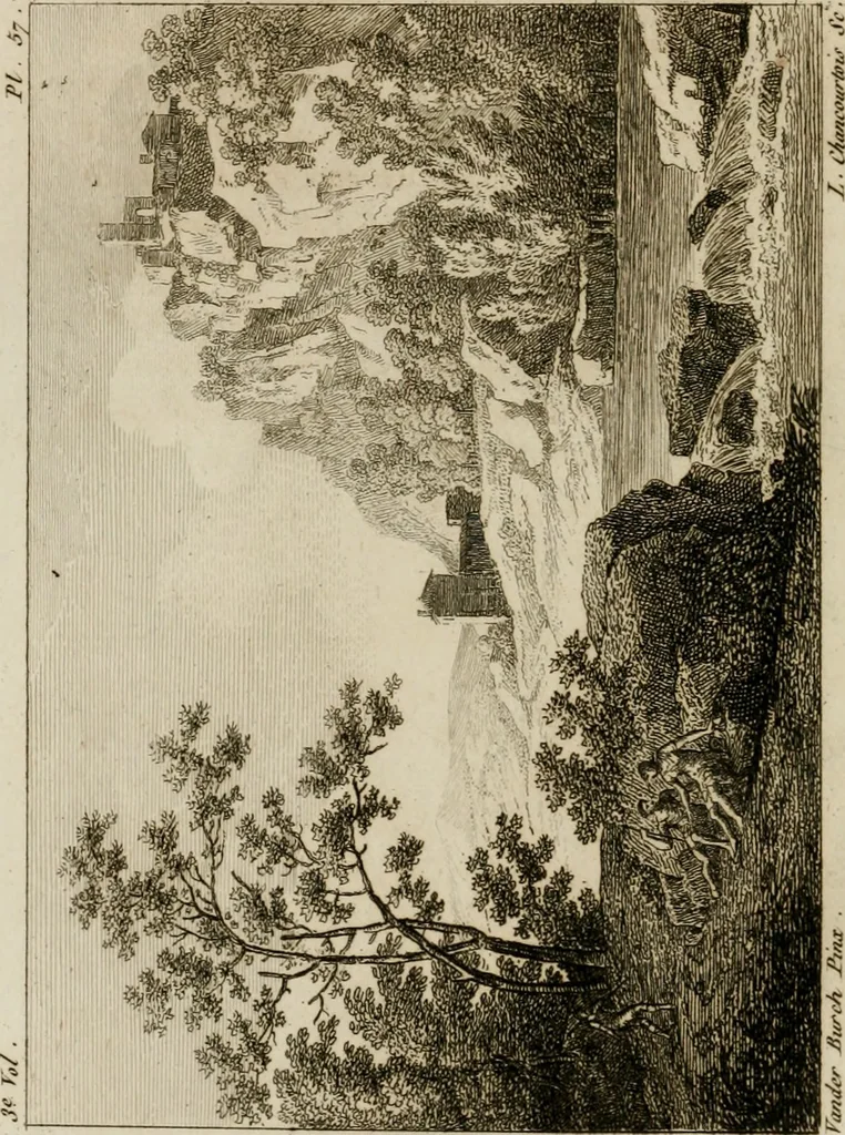 An illustration from Annales du musée et de l'école moderne des beaux-arts : recueil de gravures au trait, d'après les principaux ouvrages de peinture, sculpture, ou projets d'architecture, qui, chaque année, ont remporté le prix, soit aux écoles spéciales, soit aux concours nationaux : les productions des artistes en tous genres, qui, aux différentes expositions, ont été citées avec éloges : les morceaux les plus estimés ou inédits de la galerie de peinture : la suite complète de celle des antiques : édifices anciens et modernes, etc., 1800, leaf 185
