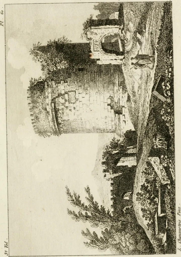 An illustration from Annales du musée et de l'école moderne des beaux-arts : recueil de gravures au trait, d'après les principaux ouvrages de peinture, sculpture, ou projets d'architecture, qui, chaque année, ont remporté le prix, soit aux écoles spéciales, soit aux concours nationaux : les productions des artistes en tous genres, qui, aux différentes expositions, ont été citées avec éloges : les morceaux les plus estimés ou inédits de la galerie de peinture : la suite complète de celle des antiques : édifices anciens et modernes, etc., 1800, leaf 194