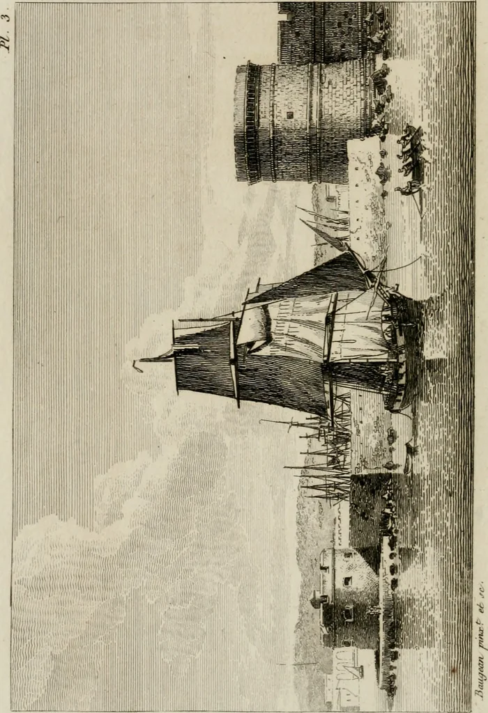 An illustration from Annales du musée et de l'école moderne des beaux-arts : recueil de gravures au trait, d'après les principaux ouvrages de peinture, sculpture, ou projets d'architecture, qui, chaque année, ont remporté le prix, soit aux écoles spéciales, soit aux concours nationaux : les productions des artistes en tous genres, qui, aux différentes expositions, ont été citées avec éloges : les morceaux les plus estimés ou inédits de la galerie de peinture : la suite complète de celle des antiques : édifices anciens et modernes, etc., 1800, leaf 21