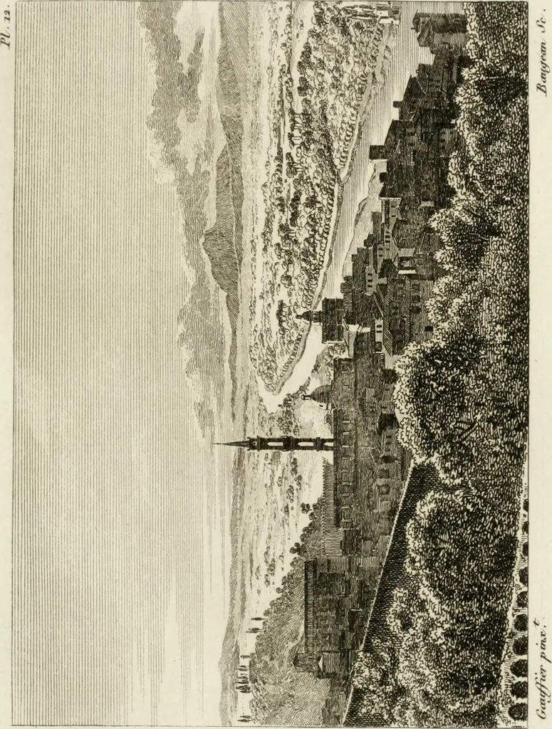 An illustration from Annales du musée et de l'école moderne des beaux-arts : recueil de gravures au trait, d'après les principaux ouvrages de peinture, sculpture, ou projets d'architecture, qui, chaque année, ont remporté le prix, soit aux écoles spéciales, soit aux concours nationaux : les productions des artistes en tous genres, qui, aux différentes expositions, ont été citées avec éloges : les morceaux les plus estimés ou inédits de la galerie de peinture : la suite complète de celle des antiques : édifices anciens et modernes, etc., 1800, leaf 48