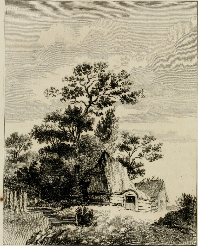 An illustration from Annales du musée et de l'école moderne des beaux-arts : recueil de gravures au trait, d'après les principaux ouvrages de peinture, sculpture, ou projets d'architecture, qui, chaque année, ont remporté le prix, soit aux écoles spéciales, soit aux concours nationaux : les productions des artistes en tous genres, qui, aux différentes expositions, ont été citées avec éloges : les morceaux les plus estimés ou inédits de la galerie de peinture : la suite complète de celle des antiques : édifices anciens et modernes, etc., 1800, leaf 81