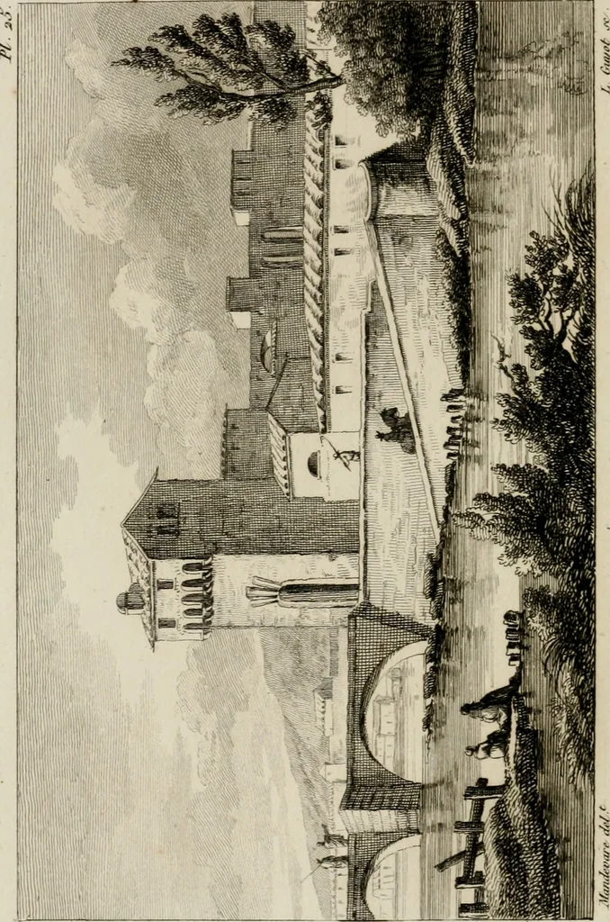 An illustration from Annales du musée et de l'école moderne des beaux-arts : recueil de gravures au trait, d'après les principaux ouvrages de peinture, sculpture, ou projets d'architecture, qui, chaque année, ont remporté le prix, soit aux écoles spéciales, soit aux concours nationaux : les productions des artistes en tous genres, qui, aux différentes expositions, ont été citées avec éloges : les morceaux les plus estimés ou inédits de la galerie de peinture : la suite complète de celle des antiques : édifices anciens et modernes, etc., 1800, leaf 87