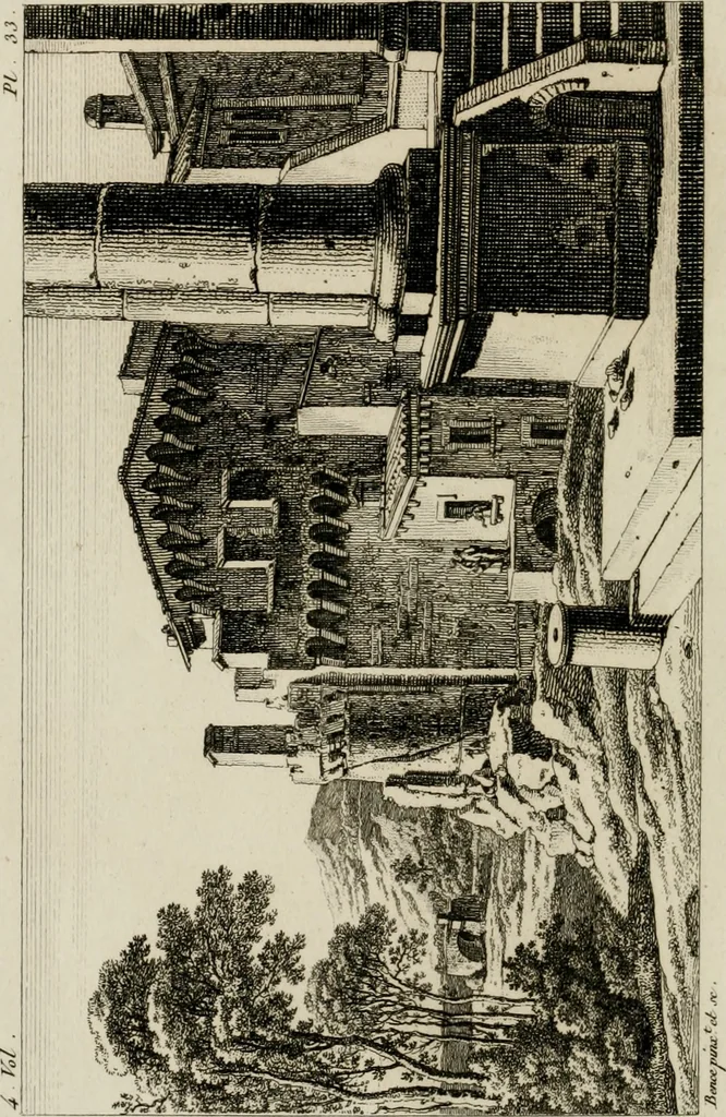 An illustration from Annales du musée et de l'école moderne des beaux-arts : recueil de gravures au trait, d'après les principaux ouvrages de peinture, sculpture, ou projets d'architecture, qui, chaque année, ont remporté le prix, soit aux écoles spéciales, soit aux concours nationaux : les productions des artistes en tous genres, qui, aux différentes expositions, ont été citées avec éloges : les morceaux les plus estimés ou inédits de la galerie de peinture : la suite complète de celle des antiques : édifices anciens et modernes, etc., 1800, leaf 109