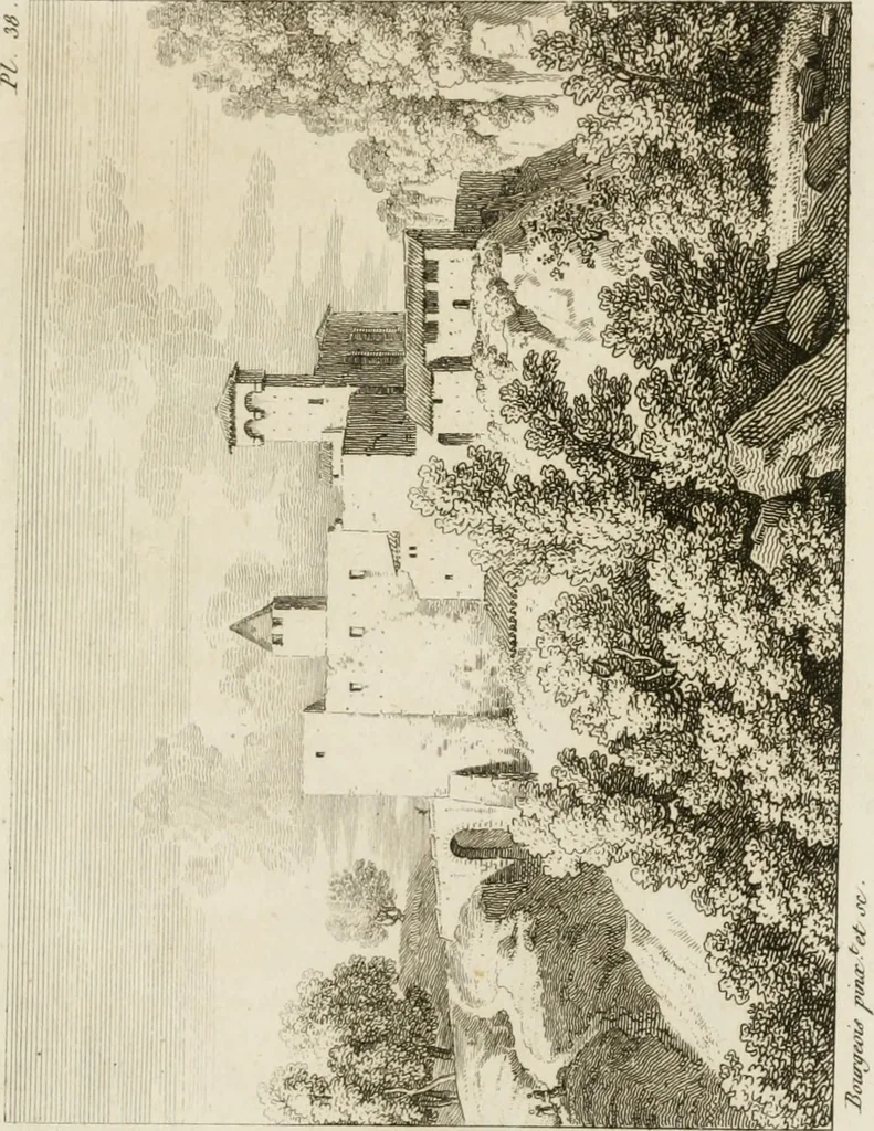 An illustration from Annales du musée et de l'école moderne des beaux-arts : recueil de gravures au trait, d'après les principaux ouvrages de peinture, sculpture, ou projets d'architecture, qui, chaque année, ont remporté le prix, soit aux écoles spéciales, soit aux concours nationaux : les productions des artistes en tous genres, qui, aux différentes expositions, ont été citées avec éloges : les morceaux les plus estimés ou inédits de la galerie de peinture : la suite complète de celle des antiques : édifices anciens et modernes, etc., 1800, leaf 124