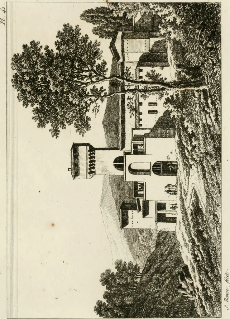 An illustration from Annales du musée et de l'école moderne des beaux-arts : recueil de gravures au trait, d'après les principaux ouvrages de peinture, sculpture, ou projets d'architecture, qui, chaque année, ont remporté le prix, soit aux écoles spéciales, soit aux concours nationaux : les productions des artistes en tous genres, qui, aux différentes expositions, ont été citées avec éloges : les morceaux les plus estimés ou inédits de la galerie de peinture : la suite complète de celle des antiques : édifices anciens et modernes, etc., 1800, leaf 136