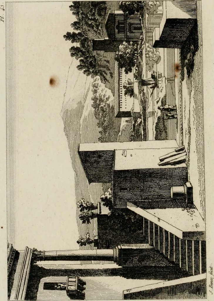 An illustration from Annales du musée et de l'école moderne des beaux-arts : recueil de gravures au trait, d'après les principaux ouvrages de peinture, sculpture, ou projets d'architecture, qui, chaque année, ont remporté le prix, soit aux écoles spéciales, soit aux concours nationaux : les productions des artistes en tous genres, qui, aux différentes expositions, ont été citées avec éloges : les morceaux les plus estimés ou inédits de la galerie de peinture : la suite complète de celle des antiques : édifices anciens et modernes, etc., 1800, leaf 139