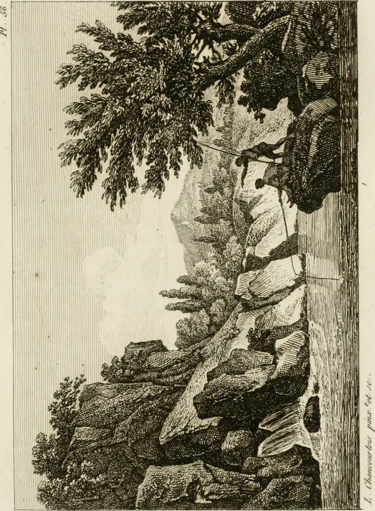 An illustration from Annales du musée et de l'école moderne des beaux-arts : recueil de gravures au trait, d'après les principaux ouvrages de peinture, sculpture, ou projets d'architecture, qui, chaque année, ont remporté le prix, soit aux écoles spéciales, soit aux concours nationaux : les productions des artistes en tous genres, qui, aux différentes expositions, ont été citées avec éloges : les morceaux les plus estimés ou inédits de la galerie de peinture : la suite complète de celle des antiques : édifices anciens et modernes, etc., 1800, leaf 178