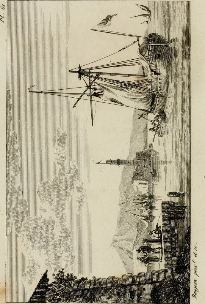 An illustration from Annales du musée et de l'école moderne des beaux-arts : recueil de gravures au trait, d'après les principaux ouvrages de peinture, sculpture, ou projets d'architecture, qui, chaque année, ont remporté le prix, soit aux écoles spéciales, soit aux concours nationaux : les productions des artistes en tous genres, qui, aux différentes expositions, ont été citées avec éloges : les morceaux les plus estimés ou inédits de la galerie de peinture : la suite complète de celle des antiques : édifices anciens et modernes, etc., 1800, leaf 193