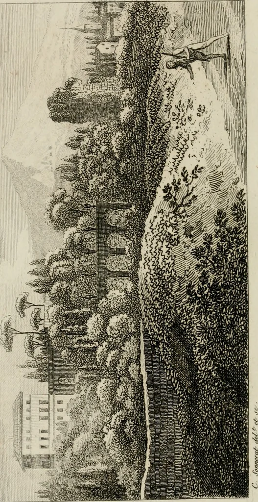 An illustration from Annales du musée et de l'école moderne des beaux-arts : recueil de gravures au trait, d'après les principaux ouvrages de peinture, sculpture, ou projets d'architecture, qui, chaque année, ont remporté le prix, soit aux écoles spéciales, soit aux concours nationaux : les productions des artistes en tous genres, qui, aux différentes expositions, ont été citées avec éloges : les morceaux les plus estimés ou inédits de la galerie de peinture : la suite complète de celle des antiques : édifices anciens et modernes, etc., 1800, leaf 211