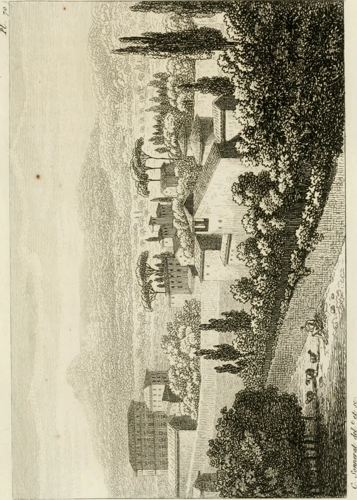 An illustration from Annales du musée et de l'école moderne des beaux-arts : recueil de gravures au trait, d'après les principaux ouvrages de peinture, sculpture, ou projets d'architecture, qui, chaque année, ont remporté le prix, soit aux écoles spéciales, soit aux concours nationaux : les productions des artistes en tous genres, qui, aux différentes expositions, ont été citées avec éloges : les morceaux les plus estimés ou inédits de la galerie de peinture : la suite complète de celle des antiques : édifices anciens et modernes, etc., 1800, leaf 220