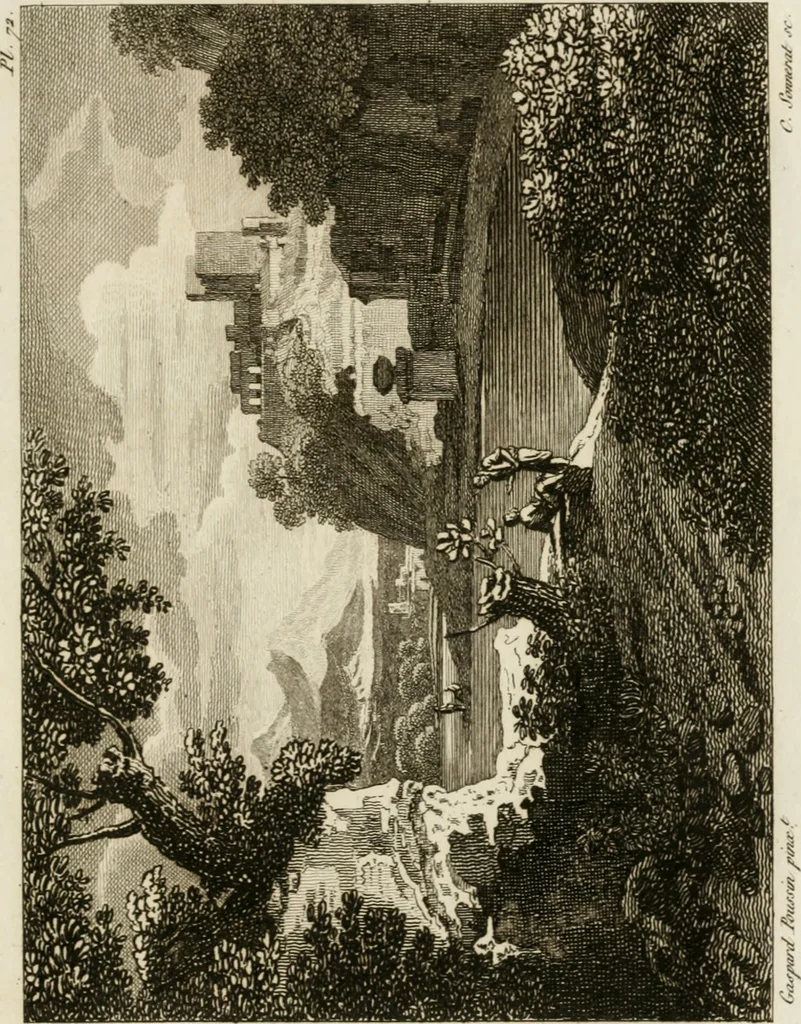 An illustration from Annales du musée et de l'école moderne des beaux-arts : recueil de gravures au trait, d'après les principaux ouvrages de peinture, sculpture, ou projets d'architecture, qui, chaque année, ont remporté le prix, soit aux écoles spéciales, soit aux concours nationaux : les productions des artistes en tous genres, qui, aux différentes expositions, ont été citées avec éloges : les morceaux les plus estimés ou inédits de la galerie de peinture : la suite complète de celle des antiques : édifices anciens et modernes, etc., 1800, leaf 226