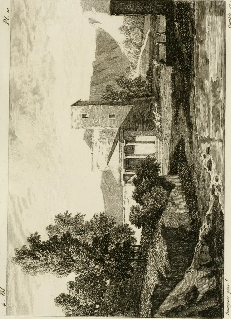 An illustration from Annales du musée et de l'école moderne des beaux-arts : recueil de gravures au trait, d'après les principaux ouvrages de peinture, sculpture, ou projets d'architecture, qui, chaque année, ont remporté le prix, soit aux écoles spéciales, soit aux concours nationaux : les productions des artistes en tous genres, qui, aux différentes expositions, ont été citées avec éloges : les morceaux les plus estimés ou inédits de la galerie de peinture : la suite complète de celle des antiques : édifices anciens et modernes, etc., 1800, leaf 40