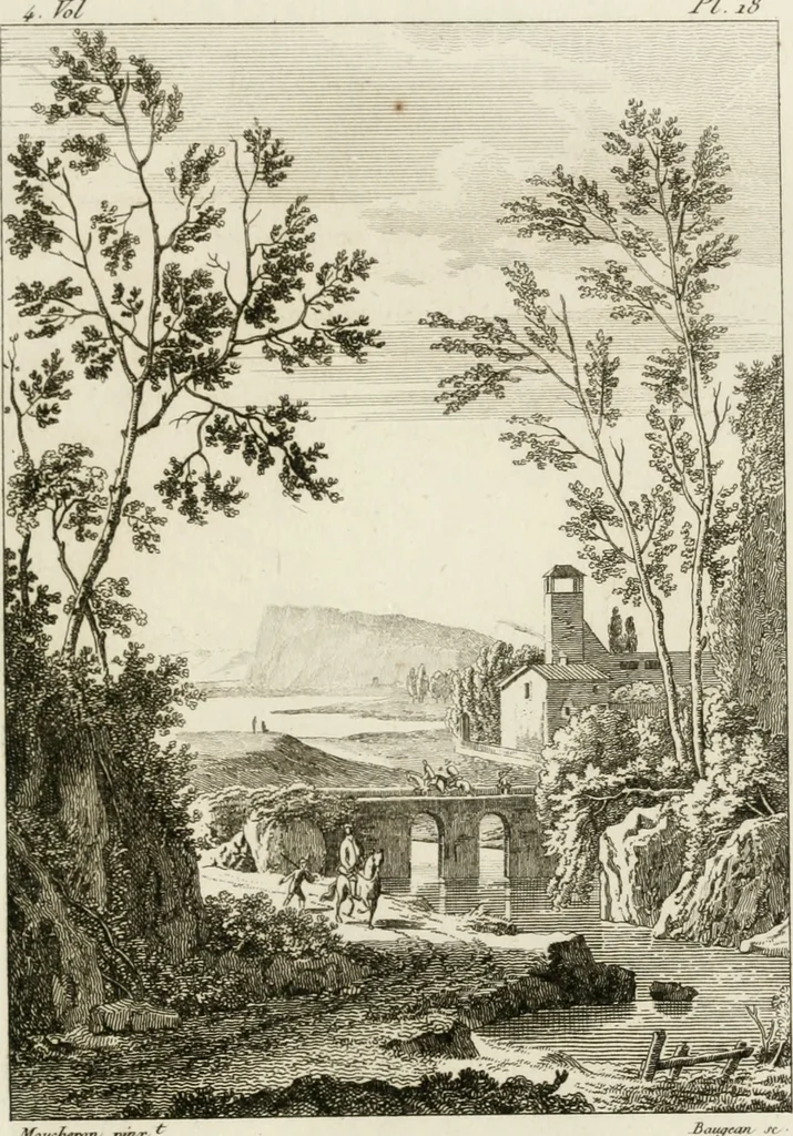 An illustration from Annales du musée et de l'école moderne des beaux-arts : recueil de gravures au trait, d'après les principaux ouvrages de peinture, sculpture, ou projets d'architecture, qui, chaque année, ont remporté le prix, soit aux écoles spéciales, soit aux concours nationaux : les productions des artistes en tous genres, qui, aux différentes expositions, ont été citées avec éloges : les morceaux les plus estimés ou inédits de la galerie de peinture : la suite complète de celle des antiques : édifices anciens et modernes, etc., 1800, leaf 64