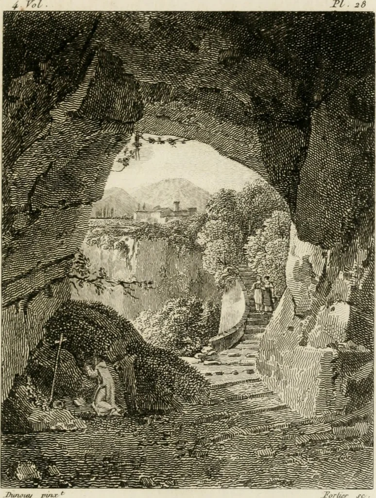 An illustration from Annales du musée et de l'école moderne des beaux-arts : recueil de gravures au trait, d'après les principaux ouvrages de peinture, sculpture, ou projets d'architecture, qui, chaque année, ont remporté le prix, soit aux écoles spéciales, soit aux concours nationaux : les productions des artistes en tous genres, qui, aux différentes expositions, ont été citées avec éloges : les morceaux les plus estimés ou inédits de la galerie de peinture : la suite complète de celle des antiques : édifices anciens et modernes, etc., 1800, leaf 94