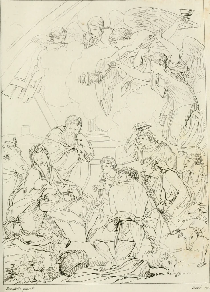 An illustration from Annales du musée et de l'école moderne des beaux-arts : recueil de gravures au trait, d'après les principaux ouvrages de peinture, sculpture, ou projets d'architecture, qui, chaque année, ont remporté le prix, soit aux écoles spéciales, soit aux concours nationaux : les productions des artistes en tous genres, qui, aux différentes expositions, ont été citées avec éloges : les morceaux les plus estimés ou inédits de la galerie de peinture : la suite complète de celle des antiques : édifices anciens et modernes, etc., 1800, leaf 122