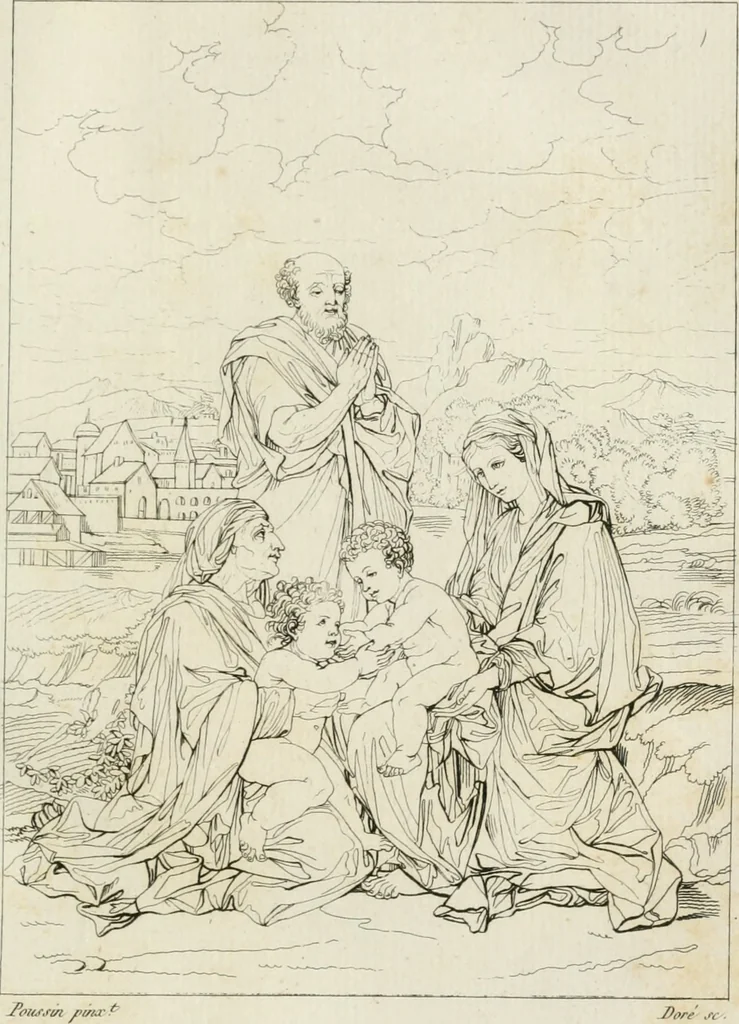 An illustration from Annales du musée et de l'école moderne des beaux-arts : recueil de gravures au trait, d'après les principaux ouvrages de peinture, sculpture, ou projets d'architecture, qui, chaque année, ont remporté le prix, soit aux écoles spéciales, soit aux concours nationaux : les productions des artistes en tous genres, qui, aux différentes expositions, ont été citées avec éloges : les morceaux les plus estimés ou inédits de la galerie de peinture : la suite complète de celle des antiques : édifices anciens et modernes, etc., 1800, leaf 134