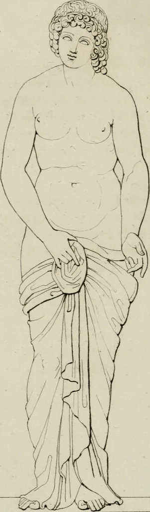 An illustration from Annales du musée et de l'école moderne des beaux-arts : recueil de gravures au trait, d'après les principaux ouvrages de peinture, sculpture, ou projets d'architecture, qui, chaque année, ont remporté le prix, soit aux écoles spéciales, soit aux concours nationaux : les productions des artistes en tous genres, qui, aux différentes expositions, ont été citées avec éloges : les morceaux les plus estimés ou inédits de la galerie de peinture : la suite complète de celle des antiques : édifices anciens et modernes, etc., 1800, leaf 141