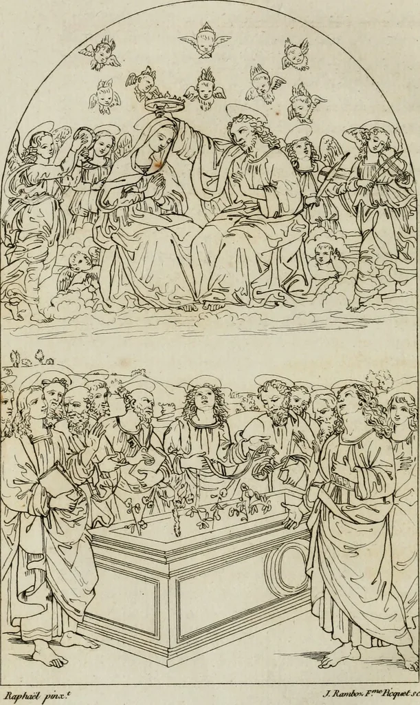 An illustration from Annales du musée et de l'école moderne des beaux-arts : recueil de gravures au trait, d'après les principaux ouvrages de peinture, sculpture, ou projets d'architecture, qui, chaque année, ont remporté le prix, soit aux écoles spéciales, soit aux concours nationaux : les productions des artistes en tous genres, qui, aux différentes expositions, ont été citées avec éloges : les morceaux les plus estimés ou inédits de la galerie de peinture : la suite complète de celle des antiques : édifices anciens et modernes, etc., 1800, leaf 165