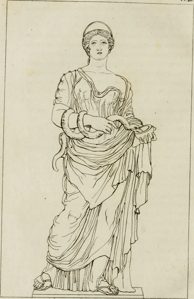 An illustration from Annales du musée et de l'école moderne des beaux-arts : recueil de gravures au trait, d'après les principaux ouvrages de peinture, sculpture, ou projets d'architecture, qui, chaque année, ont remporté le prix, soit aux écoles spéciales, soit aux concours nationaux : les productions des artistes en tous genres, qui, aux différentes expositions, ont été citées avec éloges : les morceaux les plus estimés ou inédits de la galerie de peinture : la suite complète de celle des antiques : édifices anciens et modernes, etc., 1800, leaf 169
