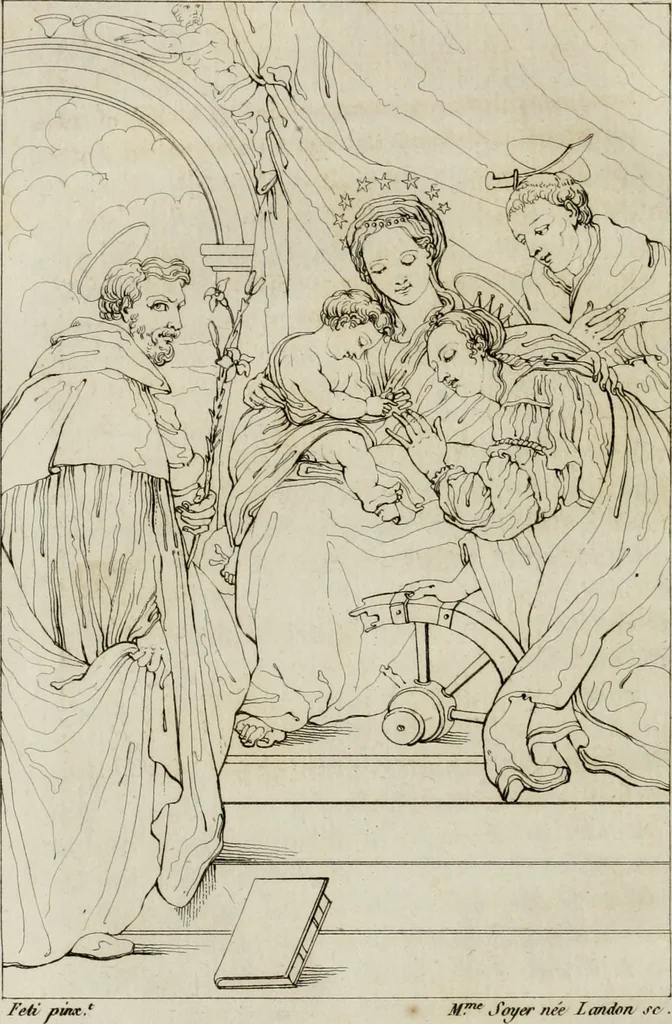 An illustration from Annales du musée et de l'école moderne des beaux-arts : recueil de gravures au trait, d'après les principaux ouvrages de peinture, sculpture, ou projets d'architecture, qui, chaque année, ont remporté le prix, soit aux écoles spéciales, soit aux concours nationaux : les productions des artistes en tous genres, qui, aux différentes expositions, ont été citées avec éloges : les morceaux les plus estimés ou inédits de la galerie de peinture : la suite complète de celle des antiques : édifices anciens et modernes, etc., 1800, leaf 189