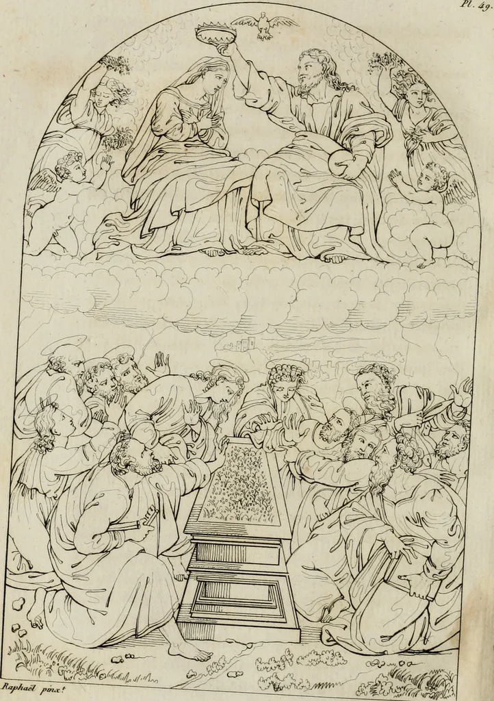 An illustration from Annales du musée et de l'école moderne des beaux-arts : recueil de gravures au trait, d'après les principaux ouvrages de peinture, sculpture, ou projets d'architecture, qui, chaque année, ont remporté le prix, soit aux écoles spéciales, soit aux concours nationaux : les productions des artistes en tous genres, qui, aux différentes expositions, ont été citées avec éloges : les morceaux les plus estimés ou inédits de la galerie de peinture : la suite complète de celle des antiques : édifices anciens et modernes, etc., 1800, leaf 205