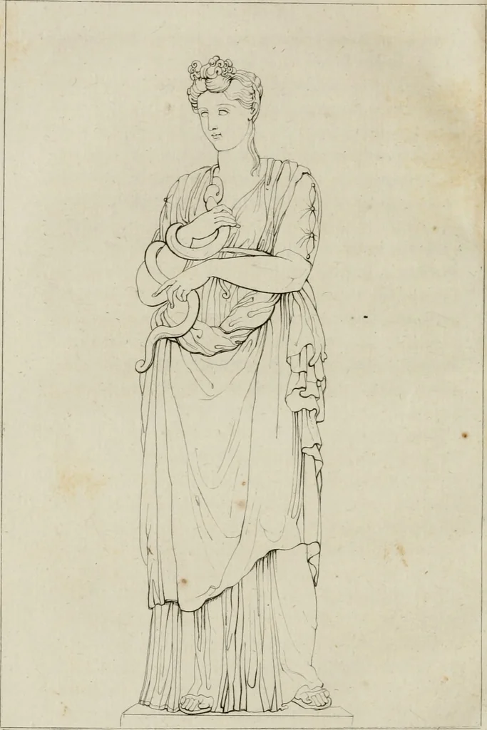 An illustration from Annales du musée et de l'école moderne des beaux-arts : recueil de gravures au trait, d'après les principaux ouvrages de peinture, sculpture, ou projets d'architecture, qui, chaque année, ont remporté le prix, soit aux écoles spéciales, soit aux concours nationaux : les productions des artistes en tous genres, qui, aux différentes expositions, ont été citées avec éloges : les morceaux les plus estimés ou inédits de la galerie de peinture : la suite complète de celle des antiques : édifices anciens et modernes, etc., 1800, leaf 265