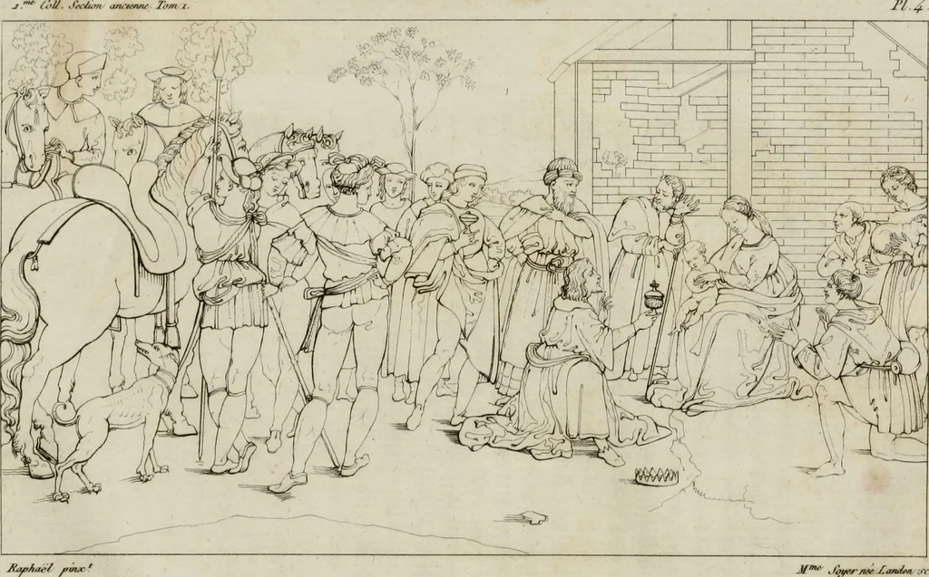 An illustration from Annales du musée et de l'école moderne des beaux-arts : recueil de gravures au trait, d'après les principaux ouvrages de peinture, sculpture, ou projets d'architecture, qui, chaque année, ont remporté le prix, soit aux écoles spéciales, soit aux concours nationaux : les productions des artistes en tous genres, qui, aux différentes expositions, ont été citées avec éloges : les morceaux les plus estimés ou inédits de la galerie de peinture : la suite complète de celle des antiques : édifices anciens et modernes, etc., 1800, leaf 29