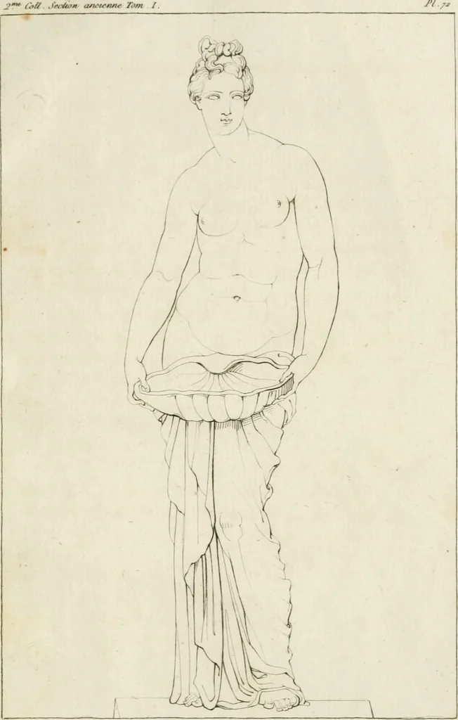 An illustration from Annales du musée et de l'école moderne des beaux-arts : recueil de gravures au trait, d'après les principaux ouvrages de peinture, sculpture, ou projets d'architecture, qui, chaque année, ont remporté le prix, soit aux écoles spéciales, soit aux concours nationaux : les productions des artistes en tous genres, qui, aux différentes expositions, ont été citées avec éloges : les morceaux les plus estimés ou inédits de la galerie de peinture : la suite complète de celle des antiques : édifices anciens et modernes, etc., 1800, leaf 296