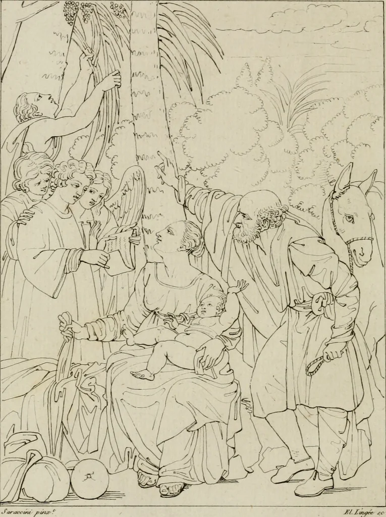 An illustration from Annales du musée et de l'école moderne des beaux-arts : recueil de gravures au trait, d'après les principaux ouvrages de peinture, sculpture, ou projets d'architecture, qui, chaque année, ont remporté le prix, soit aux écoles spéciales, soit aux concours nationaux : les productions des artistes en tous genres, qui, aux différentes expositions, ont été citées avec éloges : les morceaux les plus estimés ou inédits de la galerie de peinture : la suite complète de celle des antiques : édifices anciens et modernes, etc., 1800, leaf 135