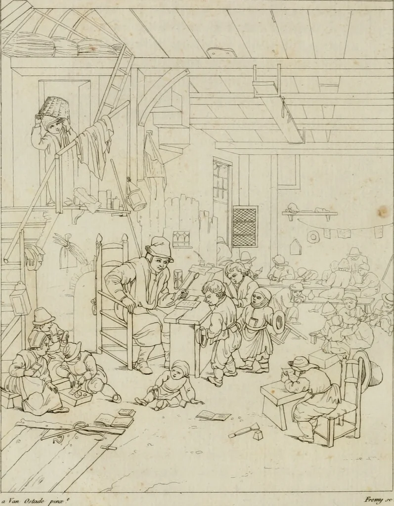 An illustration from Annales du musée et de l'école moderne des beaux-arts : recueil de gravures au trait, d'après les principaux ouvrages de peinture, sculpture, ou projets d'architecture, qui, chaque année, ont remporté le prix, soit aux écoles spéciales, soit aux concours nationaux : les productions des artistes en tous genres, qui, aux différentes expositions, ont été citées avec éloges : les morceaux les plus estimés ou inédits de la galerie de peinture : la suite complète de celle des antiques : édifices anciens et modernes, etc., 1800, leaf 195