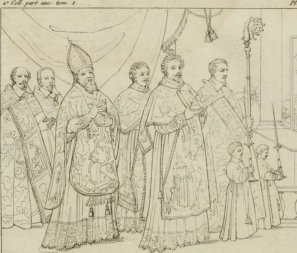 An illustration from Annales du musée et de l'école moderne des beaux-arts : recueil de gravures au trait, d'après les principaux ouvrages de peinture, sculpture, ou projets d'architecture, qui, chaque année, ont remporté le prix, soit aux écoles spéciales, soit aux concours nationaux : les productions des artistes en tous genres, qui, aux différentes expositions, ont été citées avec éloges : les morceaux les plus estimés ou inédits de la galerie de peinture : la suite complète de celle des antiques : édifices anciens et modernes, etc., 1800, leaf 267